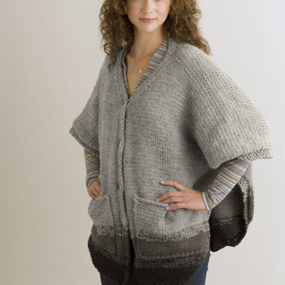 Metro Poncho in Lion Brand Wool-Ease - 90187AD - knitting pattern