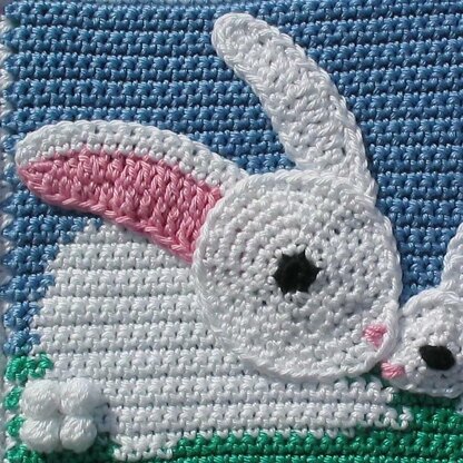 Mummy Bunny and baby potholder