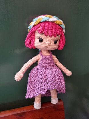 Crochet doll pattern, Jolie doll, amigurumi doll pattern