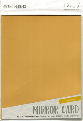 Tonic Studios Craft Perfect Mirror Cardstock 92lb 8.5"X11" 5/Pkg - Satin Honey Gold