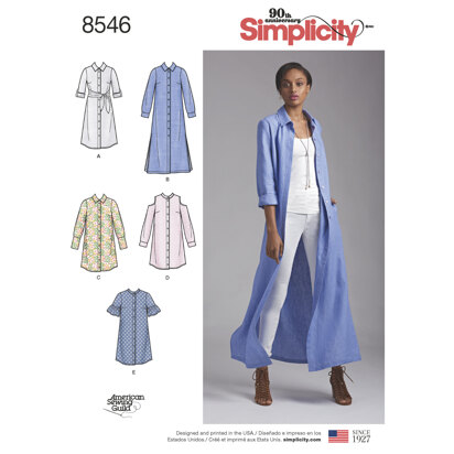 Simplicity Pattern 8546 Women’s / Petite Women’s Shirt Dresses 8546 - Sewing Pattern