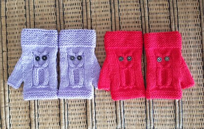 Owl gloves - 2nd items for April cable knits
