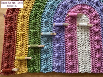 Over the Rainbobble Blanket pattern by Melu Crochet