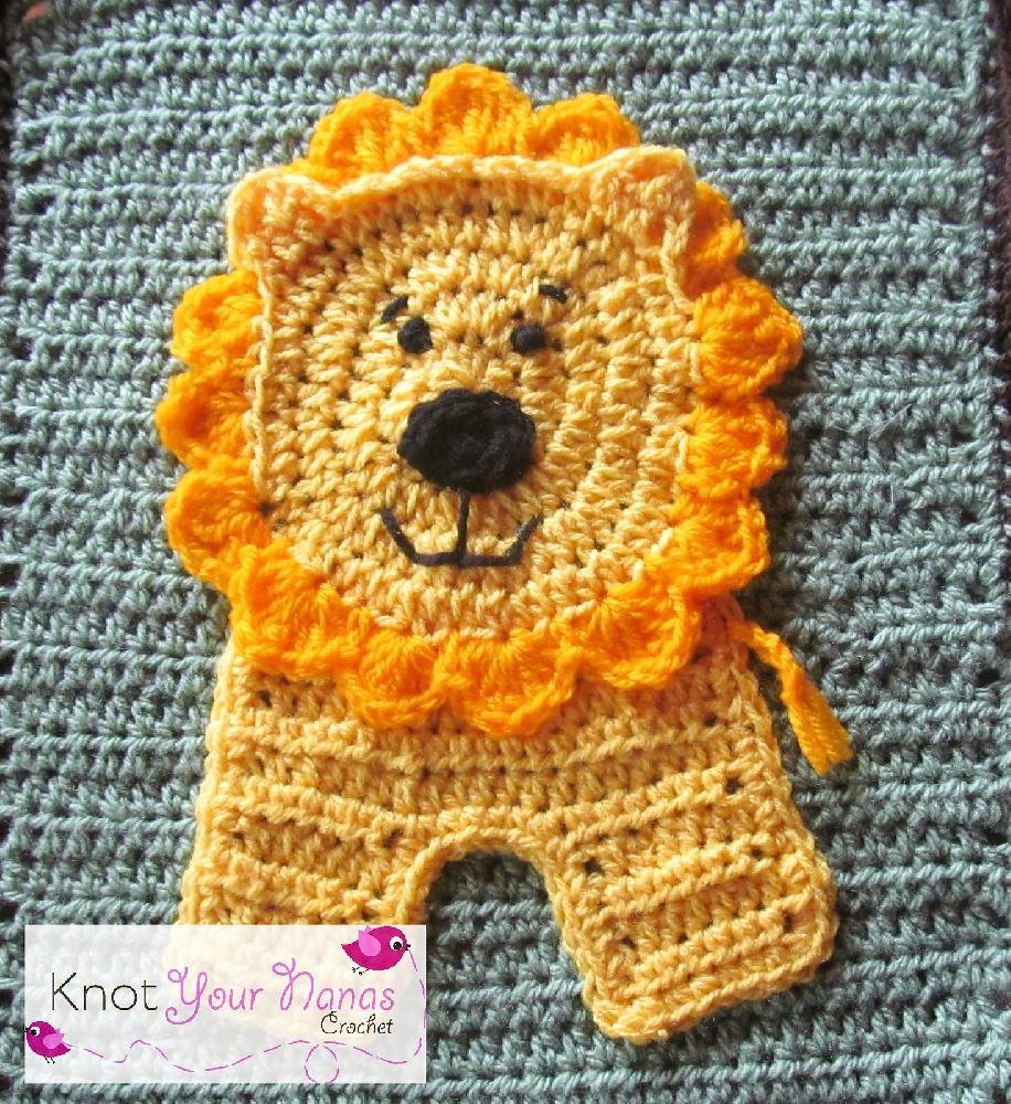 Lion Applique Crochet pattern by Teri Heathcote | Knitting Patterns |  LoveCrafts