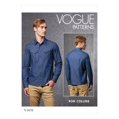 Vogue Men's Shirt V1670 - Paper Pattern, Size S-M-L-XL