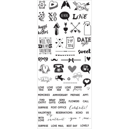 Prima Marketing My Prima Planner Clear Stamps - Valentines Day Mini Icons & Words