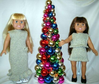 Sparkling Evening Gown Ensemble, Knitting Patterns fit American Girl and other 18-Inch Dolls