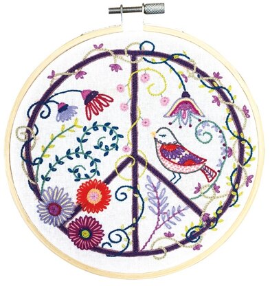 Un Chat Dans L'Aiguilles Flower Power Printed Embroidery Kit