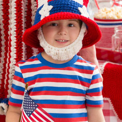 Uncle Sam Hat and Beard in Red Heart Super Saver Economy Solids - LW4751 - Downloadable PDF