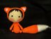 Orange Fox Doll with removable tail. Crochet Tanoshi series toy.