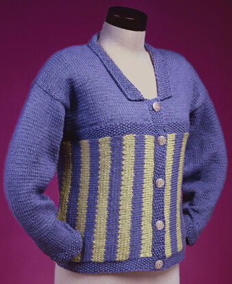 Sideways Knit Striped Cardigan