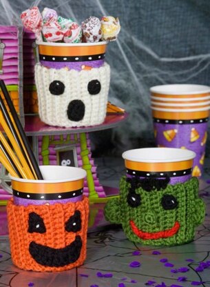 Spooky Cup Cozies in Red Heart Soft Solids - LW3255