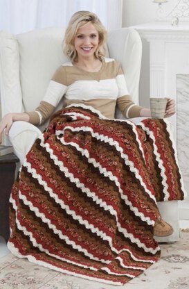 Lodge Cabin Throw in Red Heart Soft Solids - LW3061
