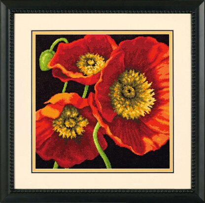 Dimensions Red Poppy Trio Needlepoint Kit