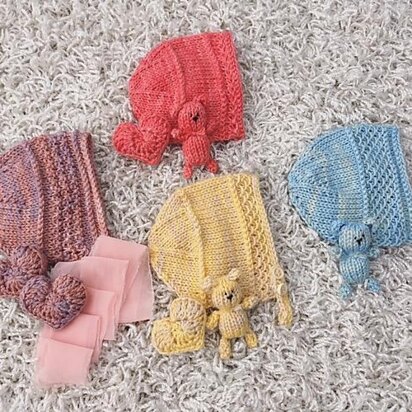 4 pack bonnet set - knitting pattern