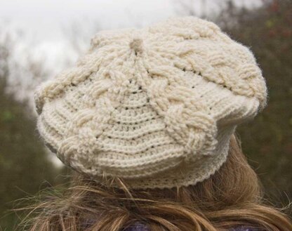 Cabled Beret and Newsboy Cap - Aran Version