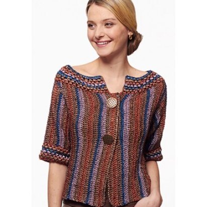 Metallic - Funky Stripes Cardigan (crochet) in Patons Metallic