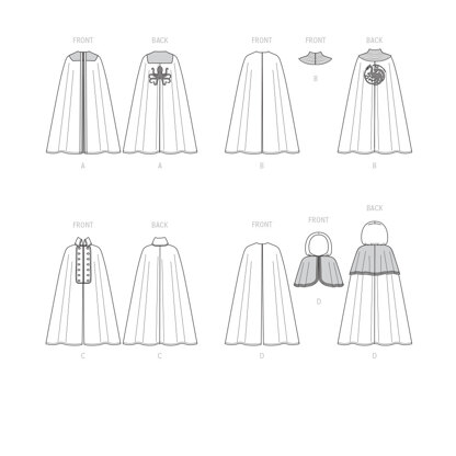 McCall's Men's and Misses' Costume Capes M8335 - Paper Pattern, Size S-M-L-XL-XXL