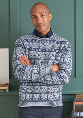 Garrick Sweater in Rowan Denim Revive - ZB296-00008 Garrick Sweater UK - Downloadable PDF