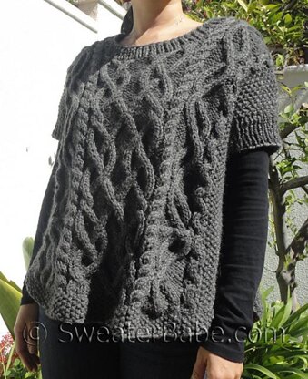 #146 Cable-y Goodness Poncho Sweater