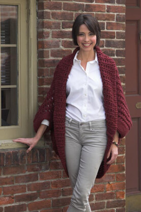 Woman’s Oversized Shrug in Plymouth Yarn De Aire - 2391 - Downloadable PDF