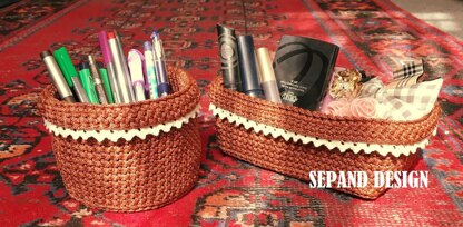 Macrame rectangular basket