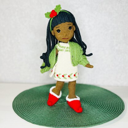 Crochet amigurumi doll with crochet clothes