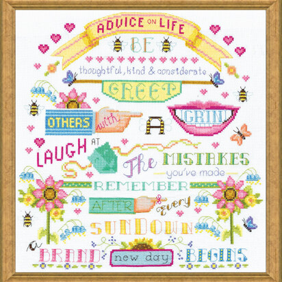Design Works Advice on Life LoveCrafts Exclusive Cross Stitch Kit - 30cm x 30cm