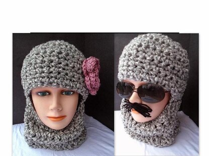 597CRO Crochet Ski Hat, Balaclava