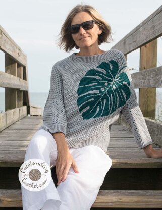 Monstera Mosaic Sweater