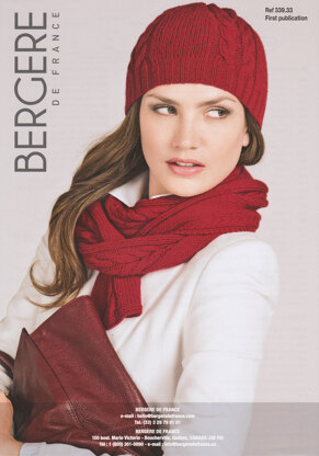 Hat and Scarf in Bergere de France Cachemire - 33933