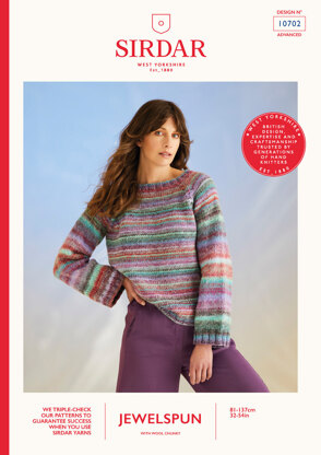 Whirlpool Sweater In Sirdar Jewelspun With Wool Chunky - 10702P - Downloadable PDF