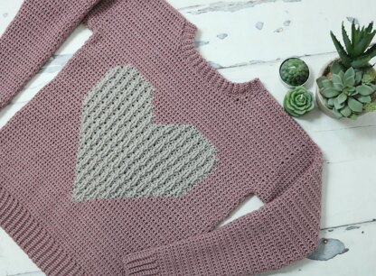 Cabled Heart Pullover