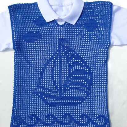 Baby Boys Vest Filet Crochet Brigantine