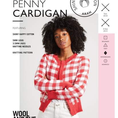 Penny Cardigan in Wool and the Gang Shiny Happy Cotton - Downloadable PDF