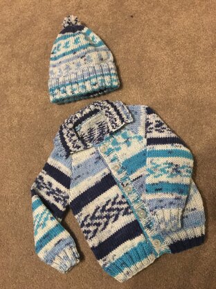 Baby cardigan and beanie