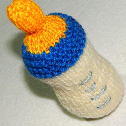Baby feet and bottle knitting pattern