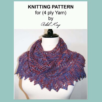 Jocasta Heirloom 4ply Lace Yarn Shawlette Shawl Wrap Warmer by Adel Kay