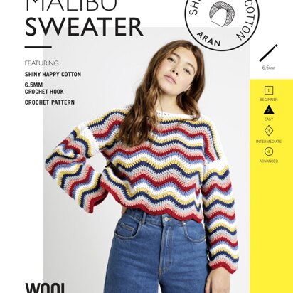 Malibu Sweater in Wool and the Gang Shiny Happy Cotton - Leaflet