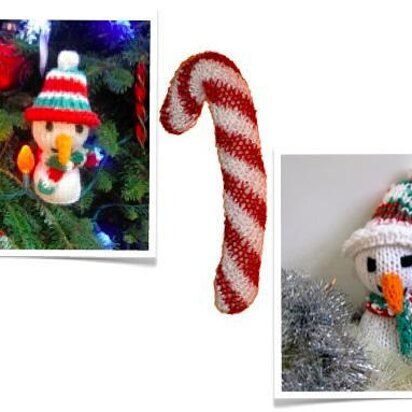 Christmas Decorations: Snowman & Candy Cane