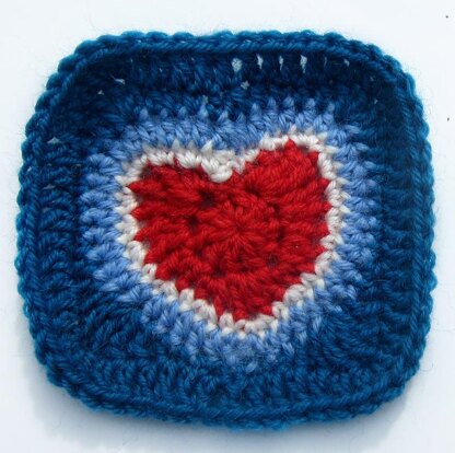 Love Heart Granny Square Motif