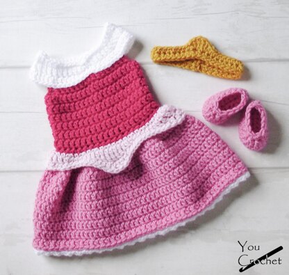 Princess Aurora Crochet Baby Dress Sleeping Beauty