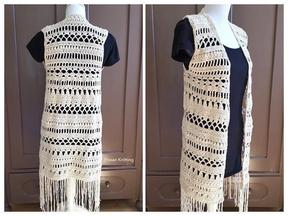 Boho vest Crochet pattern by Frisian Knitting