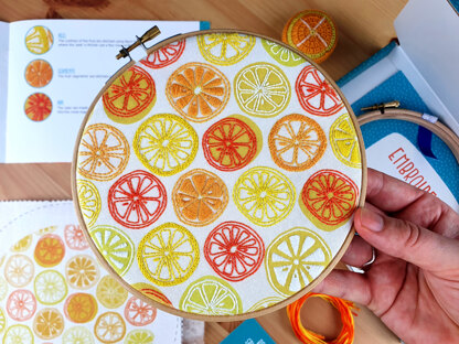 Oh Sew Bootiful Oranges and Lemons Printed Embroidery Kit
