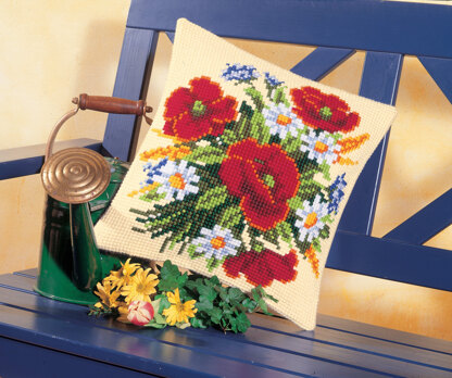 Vervaco Cross Stitch Cushion Kit Flowers Cross Stitch Kit