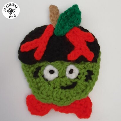 Frankenstein Toffee Apple Applique/Embellishment Crochet pattern