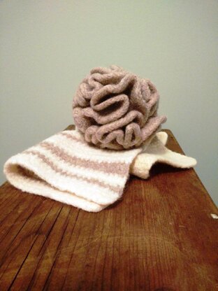 Felted Bath Puff and Cloth