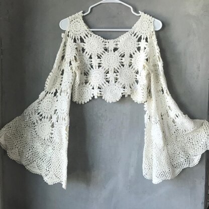 Angel sleeves summer lacy blouse