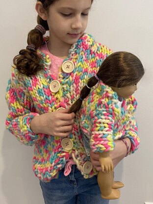 Kids and Doll Knit Bomber