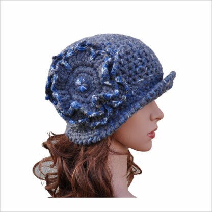 Cloche hat with big flower